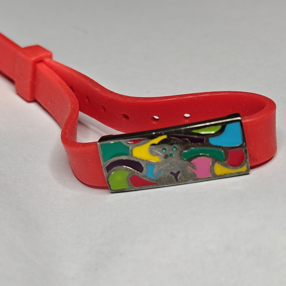 Rare Tous Sterling Silver Colorful Enamel Bear And Silicone Bracelet - Picture 2 of 16